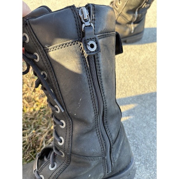 Harley Davidson Black Motorcycle Boots Womens 9 Harnett‎ Black D84472 Bikerchic - Picture 4 of 16